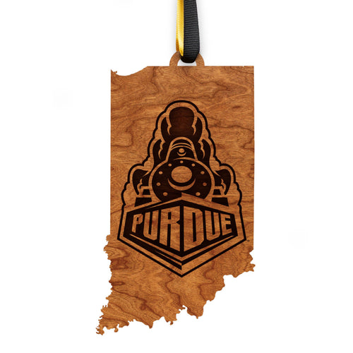 Purdue Boilermakers Wood Ornament with State Map