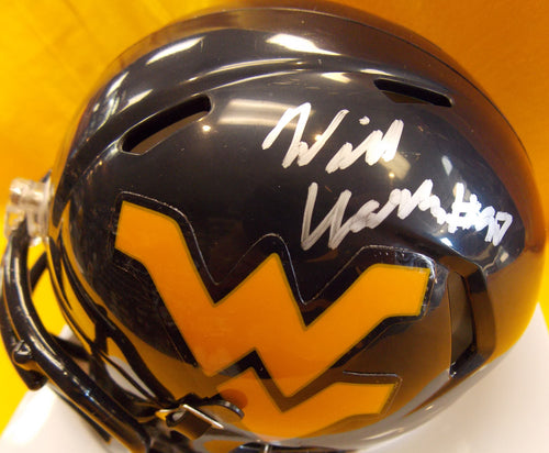 wvu football, wvu basketball, will clarke signed wvu mini helmet