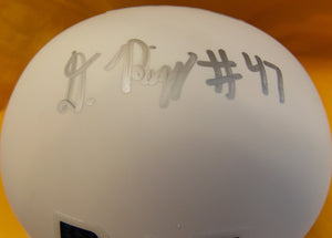 Doug Rigg West Virginia Mountaineers Signed WVU White Mini Helmet