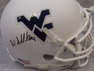 wvu football, wvu basketball, wendell smallwood autographed wvu mini helmet
