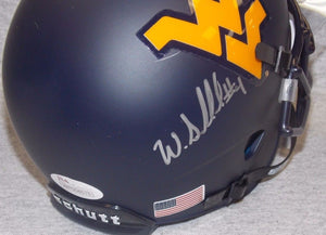 Wendell Smallwood West Virginia Mountaineers Signed Blue WVU Mini Helmet JSA