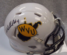 wvu football, wendell smallwood autographed mini helmet