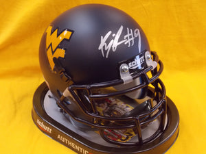 KJ Dillon West Virginia Mountaineers Signed Mini Football Helmet