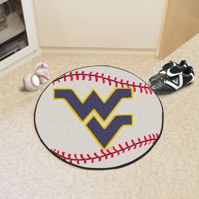 West Virginia Mountaineers Baseball Shaped Rug