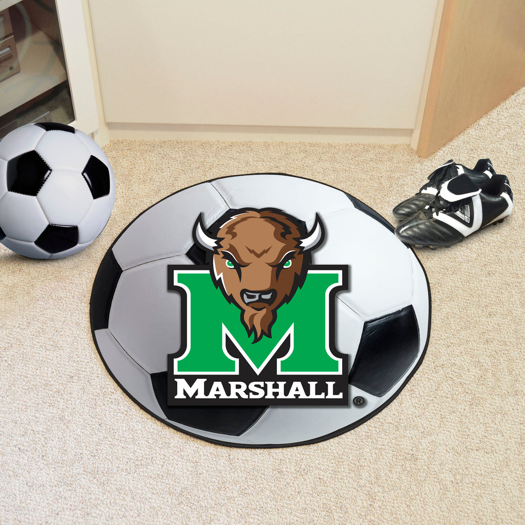 Marshall Thundering Herd Soccer Ball Shaped Rug