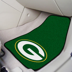 Green Bay Packers  2-piece Carpet Car Mats - 18"x27"