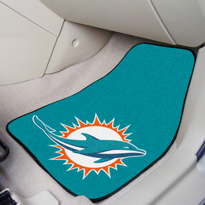 Miami Dolphins  2-piece Carpet Car Mats - 18"x27"