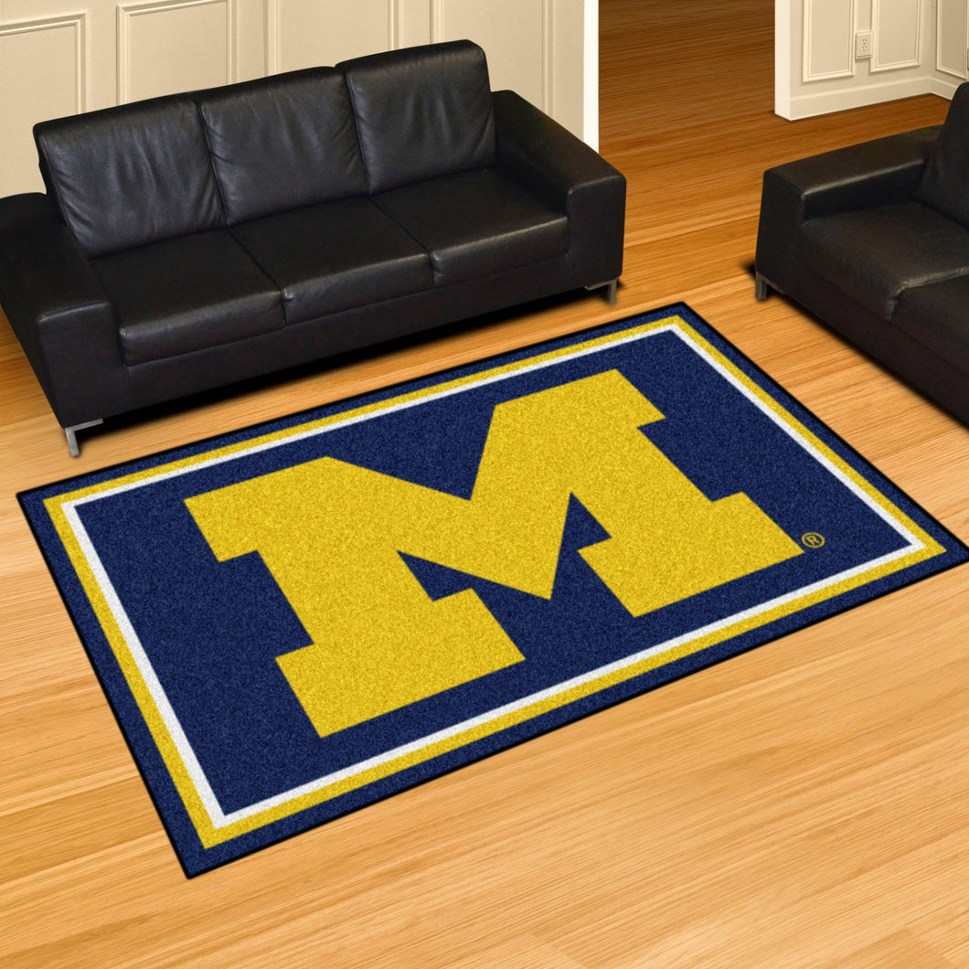 Michigan Wolverines Plush Rug 5'x8'