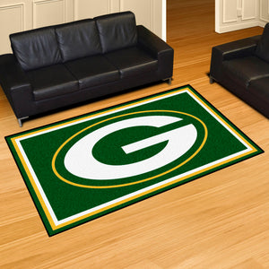 Green Bay Packers Plush Area Rugs -  5'x8'