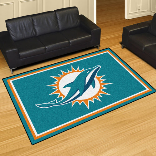 Miami Dolphins Plush Area Rugs -  5'x8'