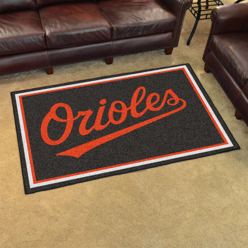 Baltimore Orioles Wordmark Plush Rug - 4'x6'