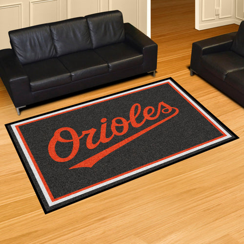 Baltimore Orioles Wordmark Plush  Rug - 5'x8'