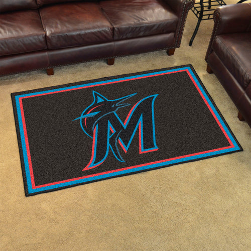 Miami Marlins Plush Rug - 4'x6'