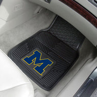 Michigan Wolverines 2 Piece Vinyl Car Mats - 18"x27"