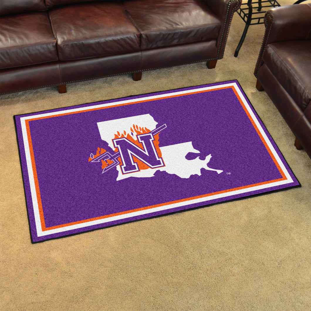 Northwestern State Demons Plush Rug 4'x6'