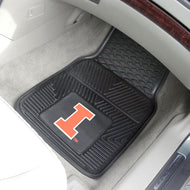 Illinois Fighting Illini 2 Piece Vinyl Car Mats - 18"x27"