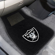 Oakland Raiders 2-Piece Embroidered Car Mat Set - 17"x25.5"