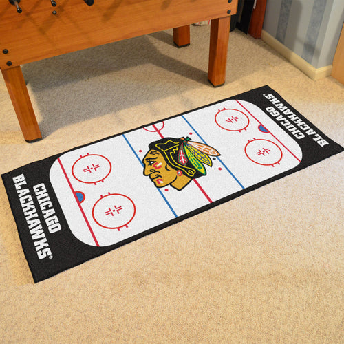 Chicago Blackhawks Hockey Rink Runner Rug 72