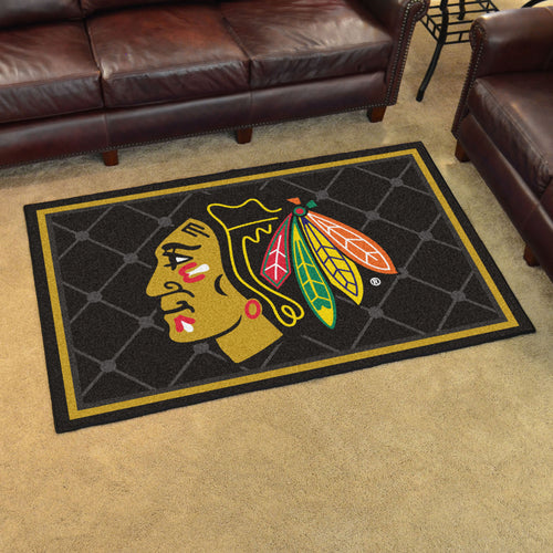 Chicago Blackhawks Plush Rug - 4'x6'