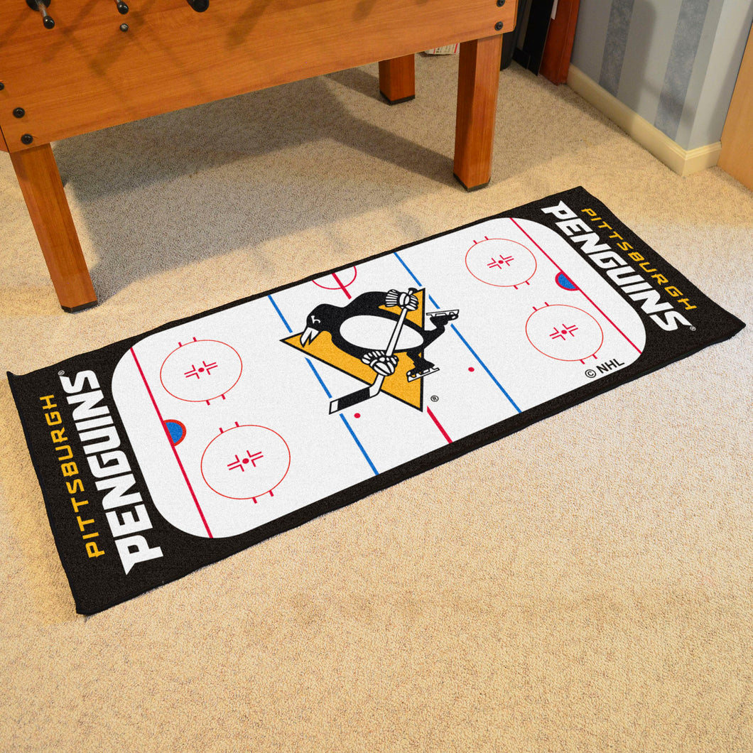 Pittsburgh Penguins Hockey Rink Runner Rug 72
