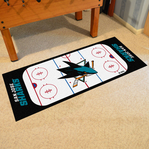 San Jose Sharks Hockey Rink Runner Rug 72