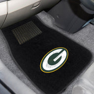 Green Bay Packers  2-Piece Embroidered Car Mat Set - 17"x25.5"