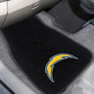 Los Angeles Chargers  2-Piece Embroidered Car Mat Set - 17"x25.5"