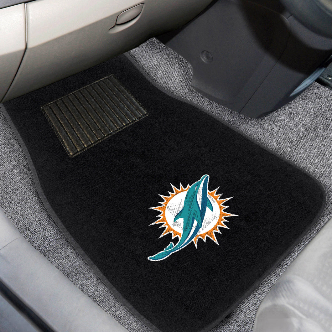 Miami Dolphins 2-Piece Embroidered Car Mat Set - 17