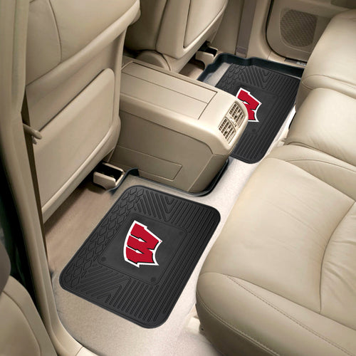 Wisconsin Badgers 2 Piece Utility Car Mat Set