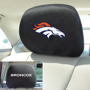 Denver Broncos Set of 2 Headrest Covers 
