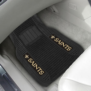 New Orleans Saints 2-piece Deluxe Car Mat Set 21"x27"