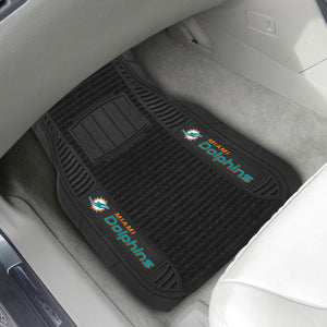 Miami Dolphins 2-piece Deluxe Car Mat Set 21"x27"