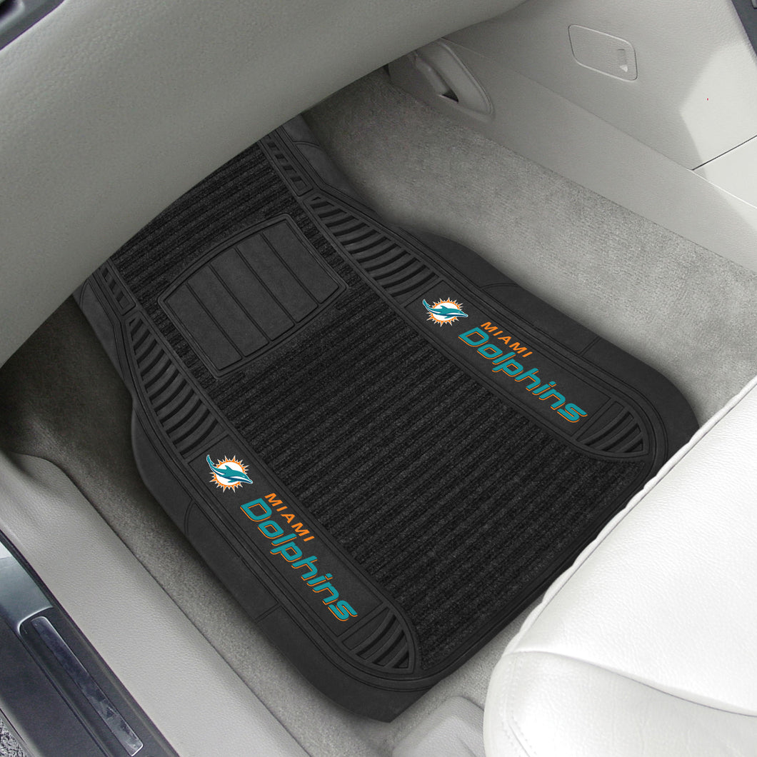 Miami Dolphins 2-piece Deluxe Car Mat Set 21