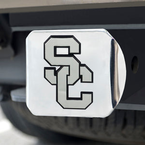 USC Trojans Chrome Emblem On Chrome Hitch Cover