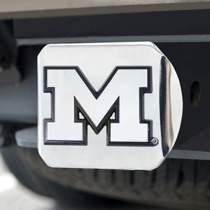 Michigan Wolverines Chrome Emblem On Chrome Hitch Cover