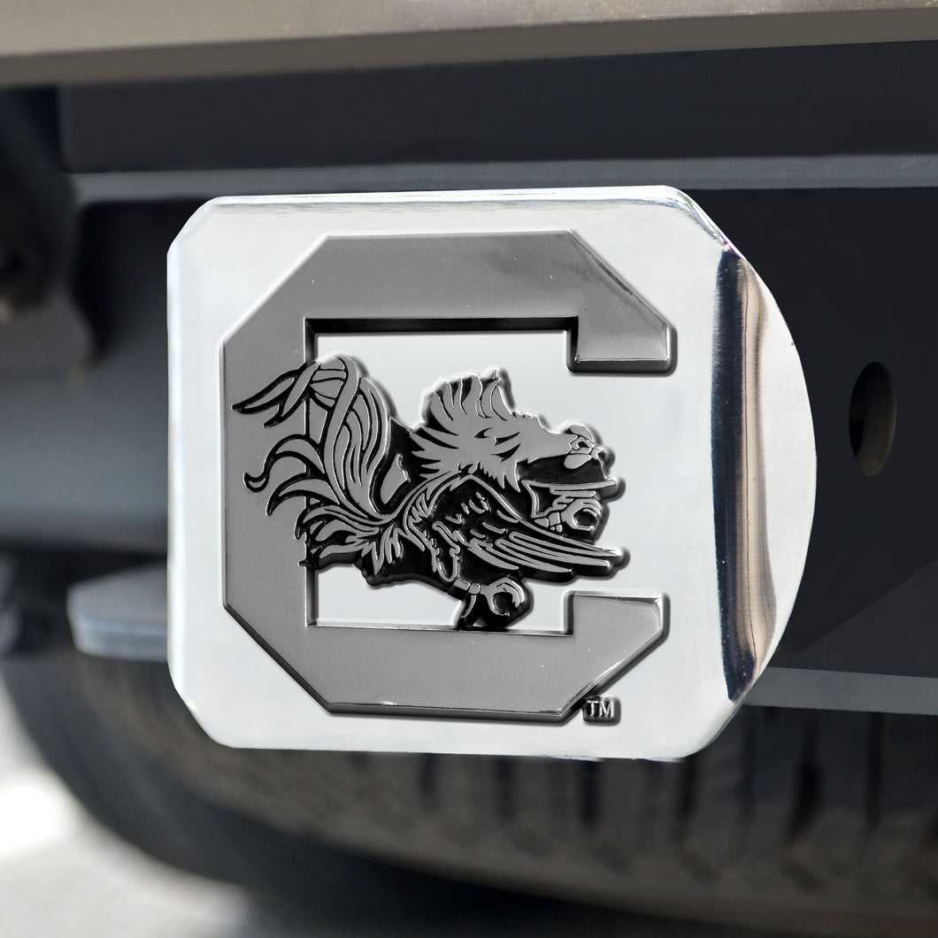 South Carolina Gamecocks Chrome Emblem On Chrome Hitch Cover