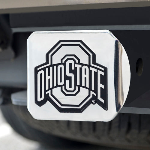 Ohio State Buckeyes Chrome Emblem On Chrome Hitch Cover