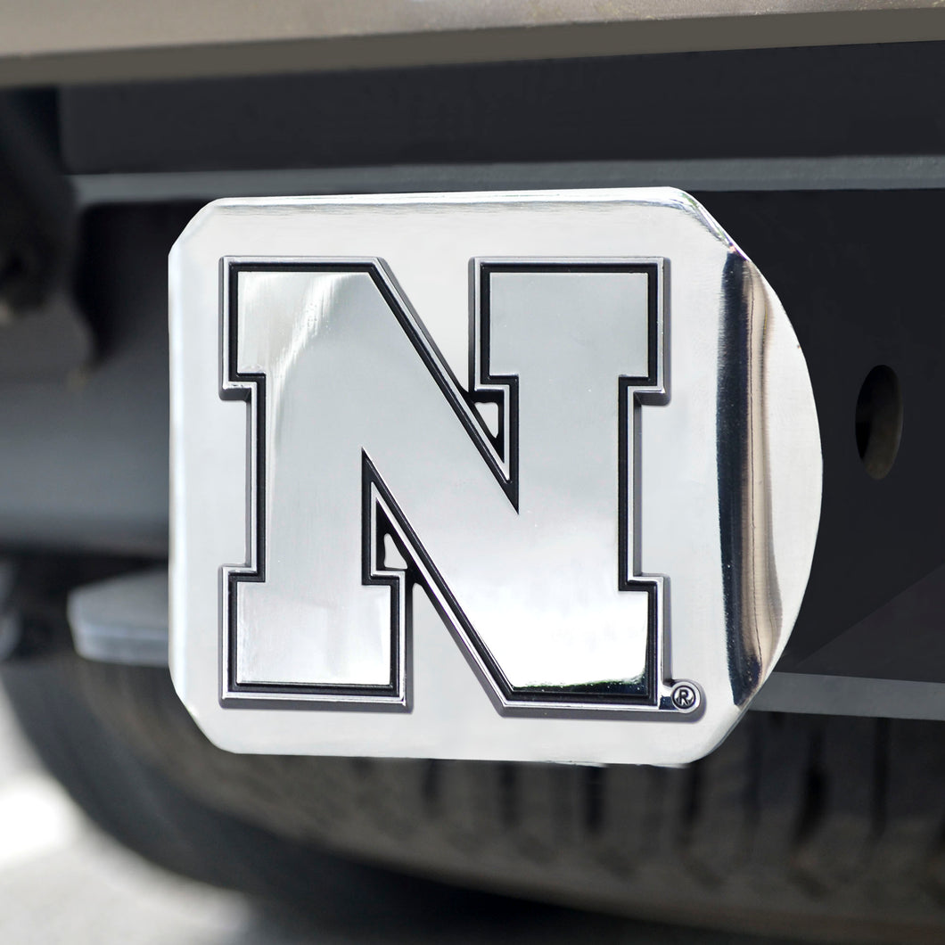 Nebraska Cornhuskers Chrome Emblem On Chrome Hitch Cover