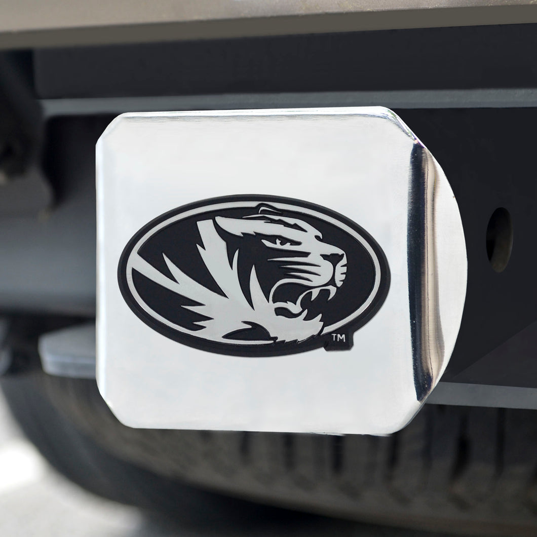 Missouri Tigers Chrome Emblem On Chrome Hitch Cover