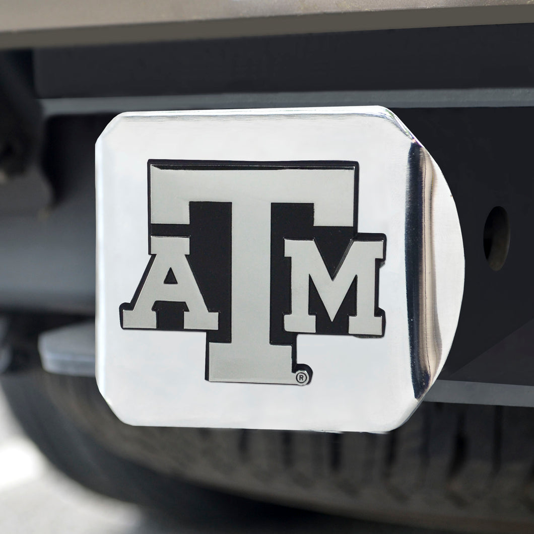 Texas A&M Aggies Chrome Emblem On Chrome Hitch Cover