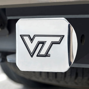 Virginia Tech Hokies Chrome Emblem On Chrome Hitch Cover