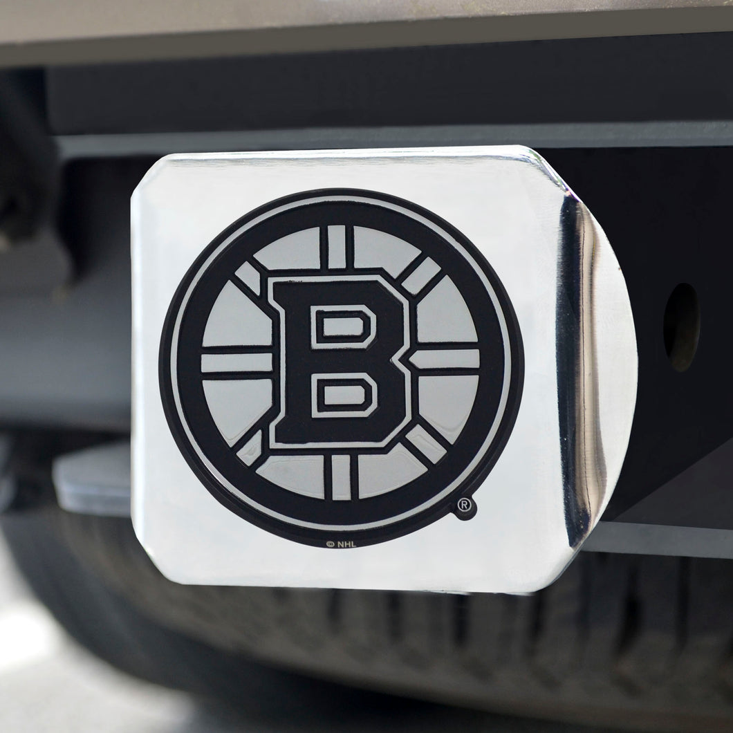 Boston Bruins Chrome Emblem On Chrome Hitch Cover
