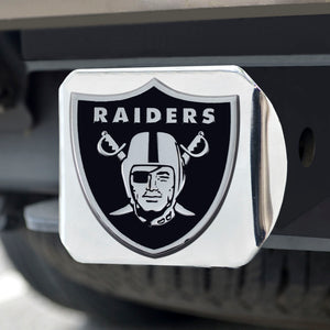 Las Vegas Raiders Chrome Emblem on Chrome Hitch Cover