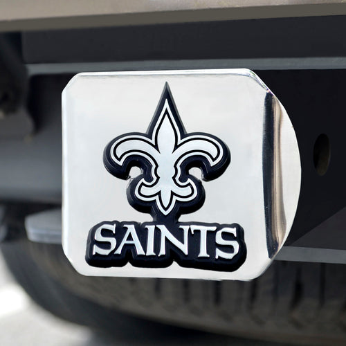 New Orleans Saints Chrome Emblem on Chrome Hitch Cover 