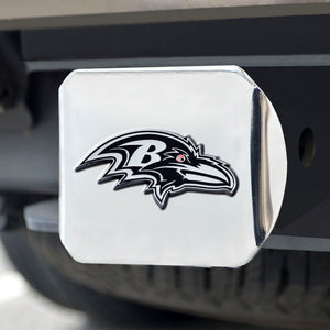 Baltimore Ravens Chrome Emblem on Chrome Hitch Cover 