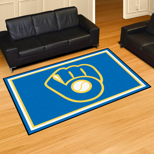 Milwaukee Brewers MB Glove Plush Rug - 5'x8'