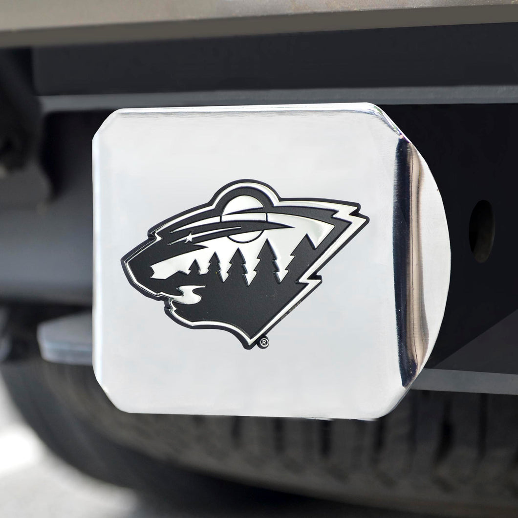 Minnesota Wild Chrome Emblem On Chrome Hitch Cover