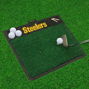 Pittsburgh Steelers Wordmark  Golf Hitting Mat - 20" x 17"