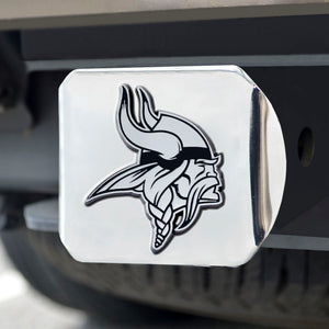 Minnesota Vikings Chrome Emblem on Chrome Hitch Cover 