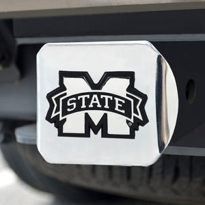 Mississippi State Bulldogs Chrome Emblem On Chrome Hitch Cover